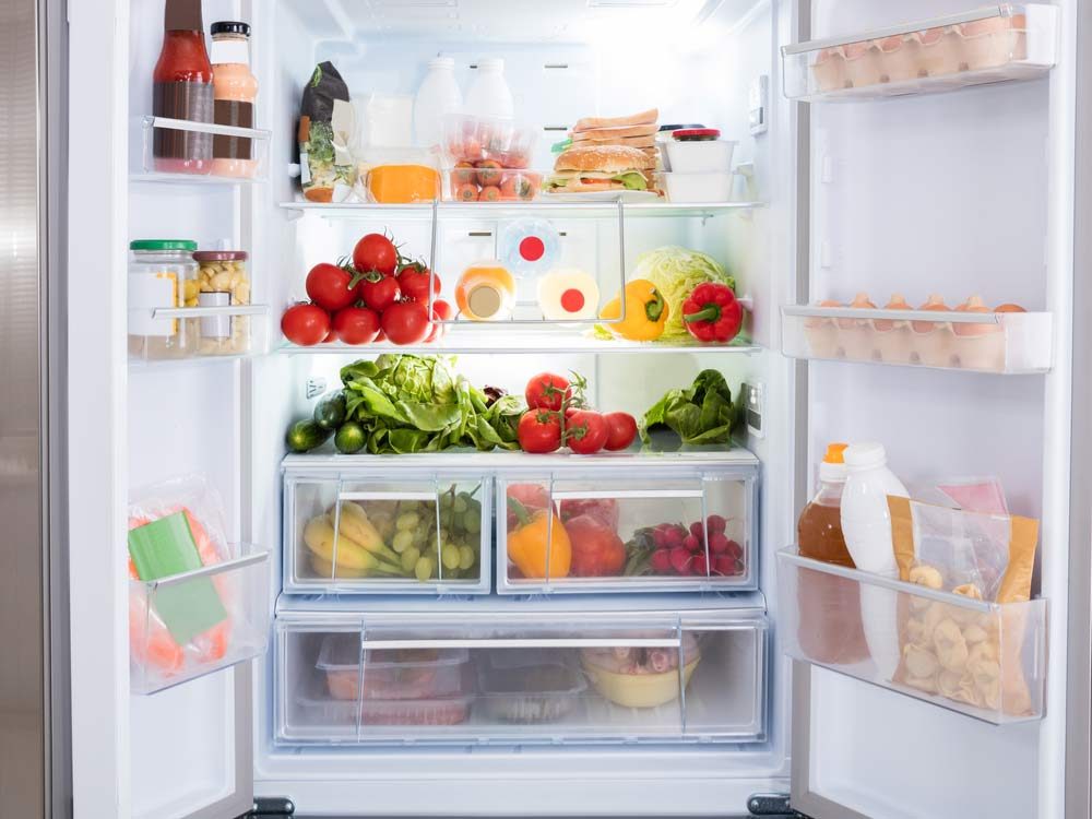 Fruits and vegetables in refrigerator