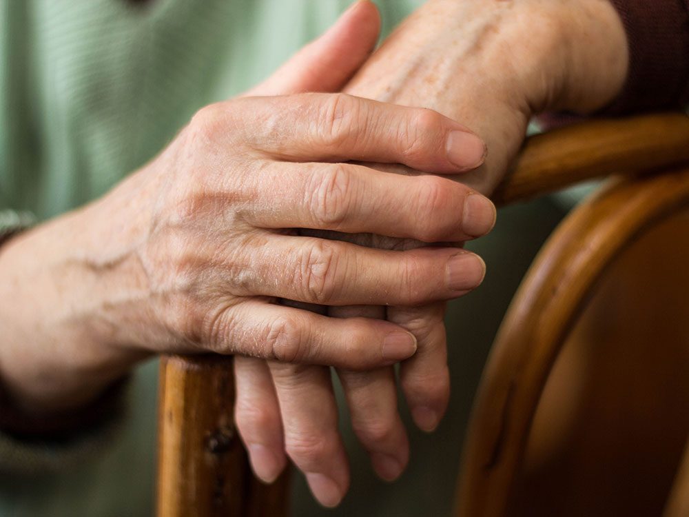 Hands of elderly woman