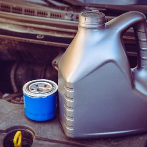High mileage oil filter and motor oil