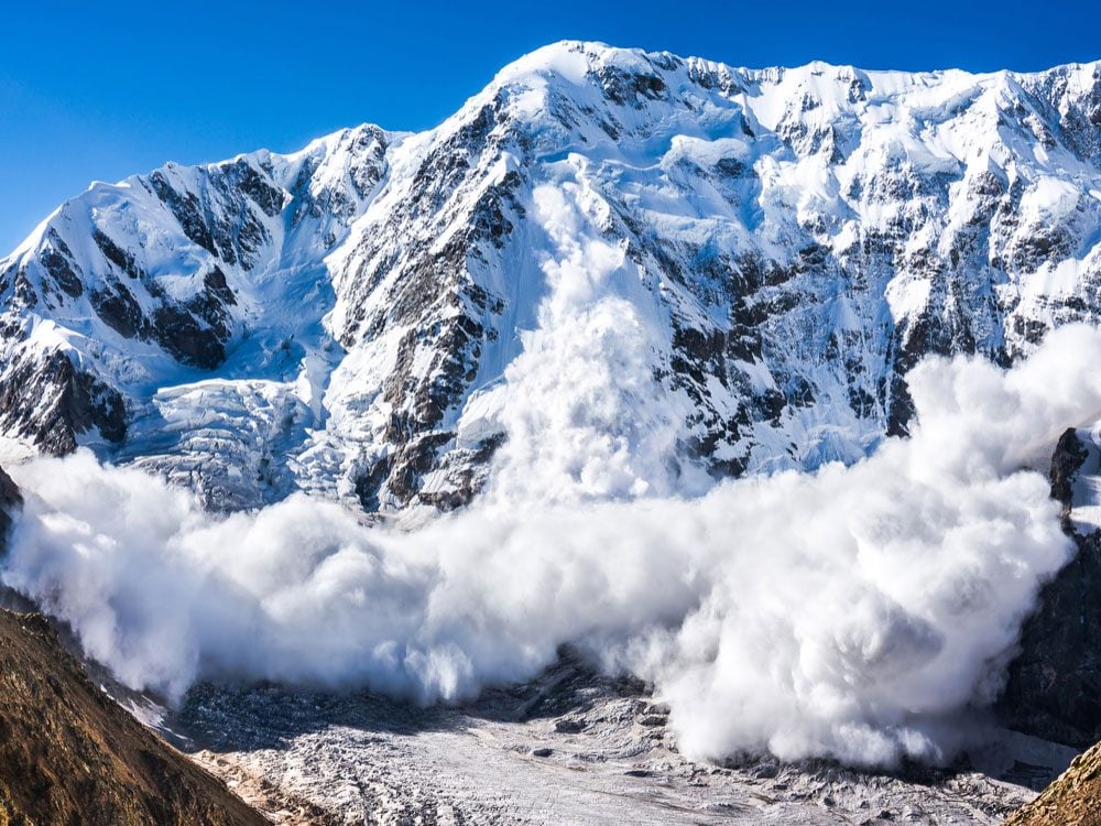 Avalanche on mountain