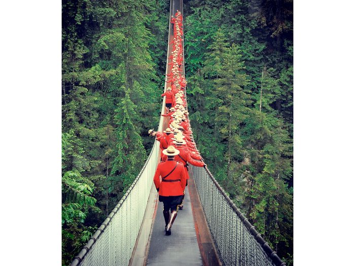 Canada Day: RCMP on the Capilano Suspension Bridge