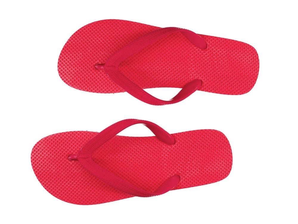 Red flip flops