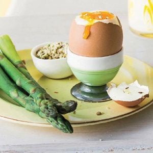 Boiled Eggs with Dukkah and Asparagus Soldiers