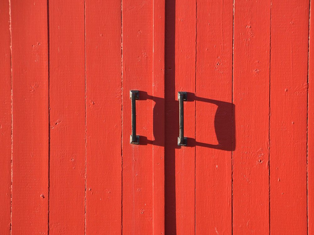 Bright red door