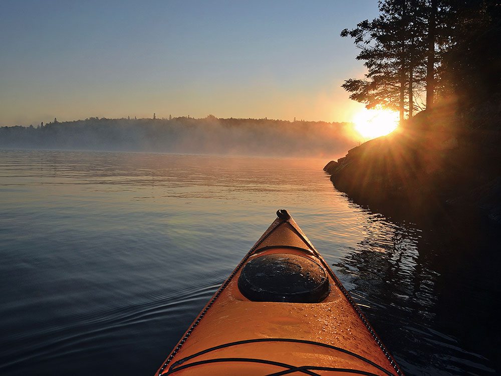 A morning kayak on Lake of the Woods
