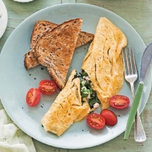 Spinach and Feta Omelettes
