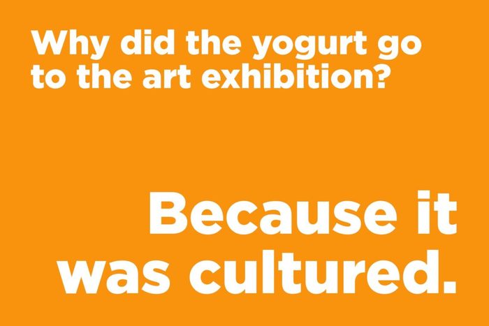 Why did the yogurt go to the art exhibition?