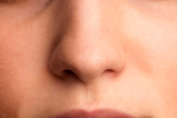 Close-up of woman's nose