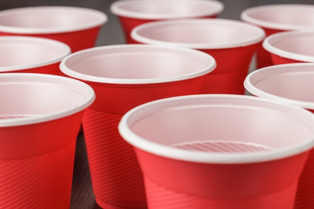 Red plastic cups