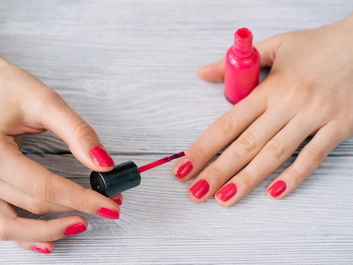 Cooking spray dries nails faster