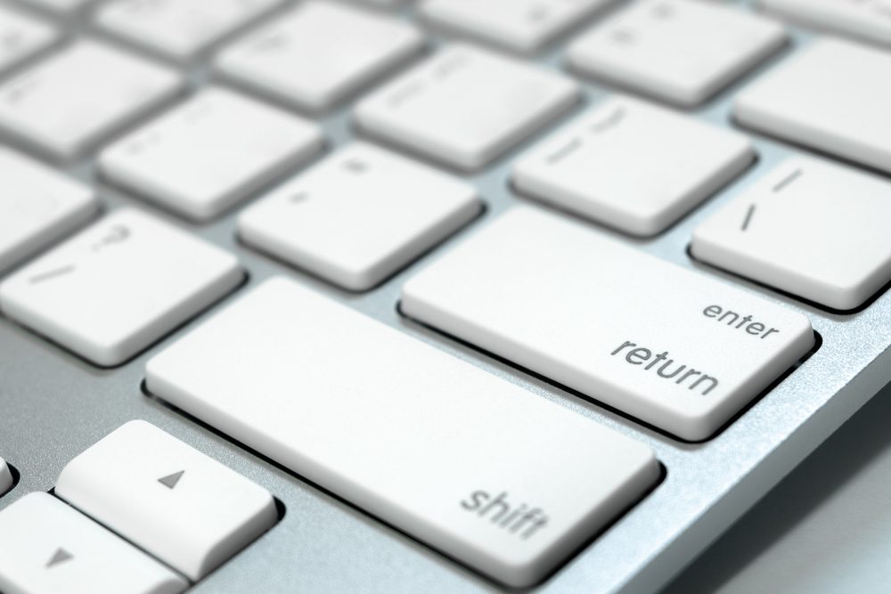 Close-up of Mac keyboard