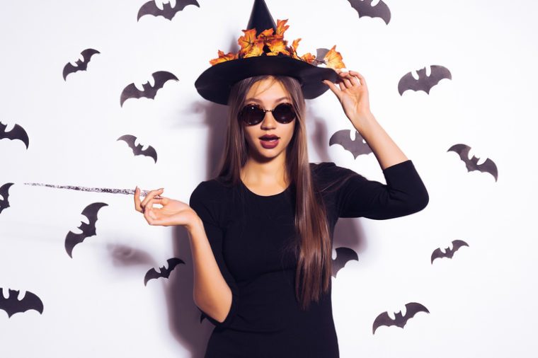Woman wearing Halloween costume