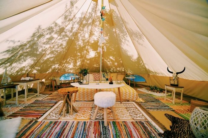 Glamping inside Tent