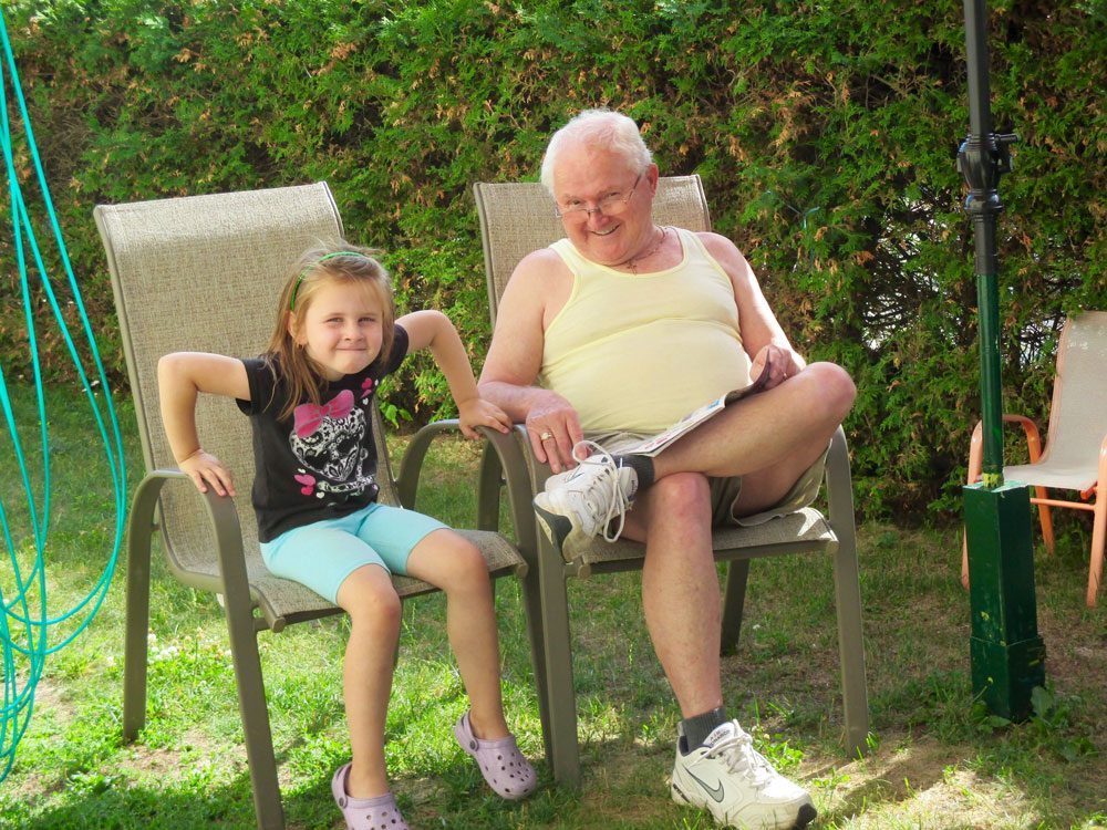 Granddaughter with her grandpa