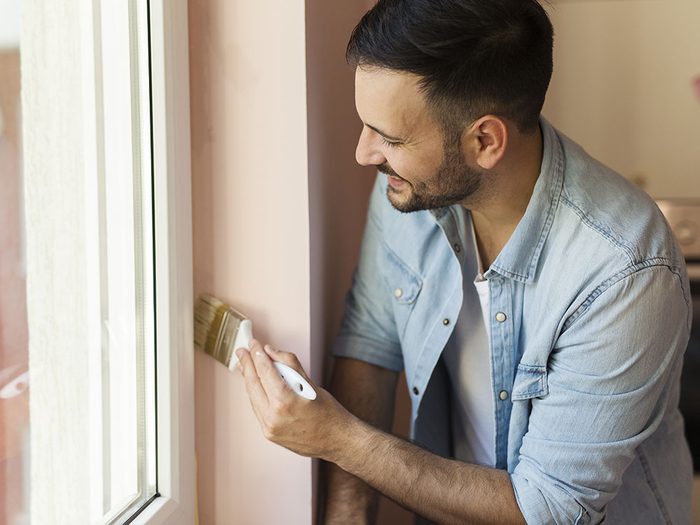 Use nail polish remover to take paint off of windows