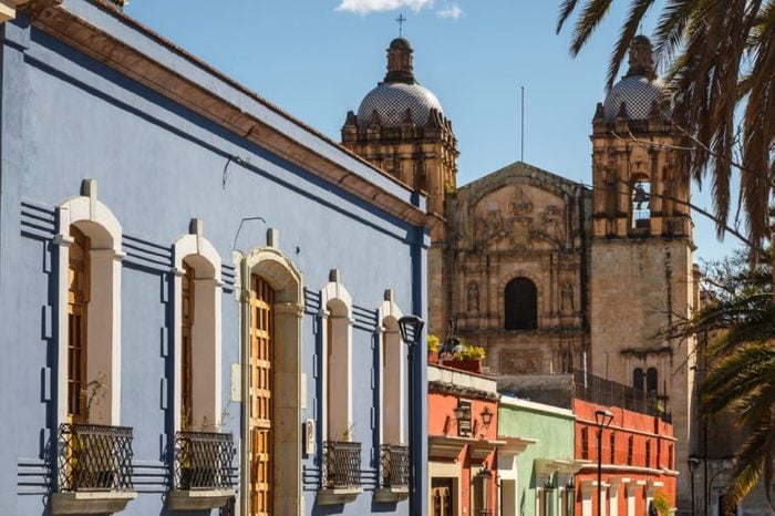 Colonial facades in the historic centre of Oaxaca, Mexico