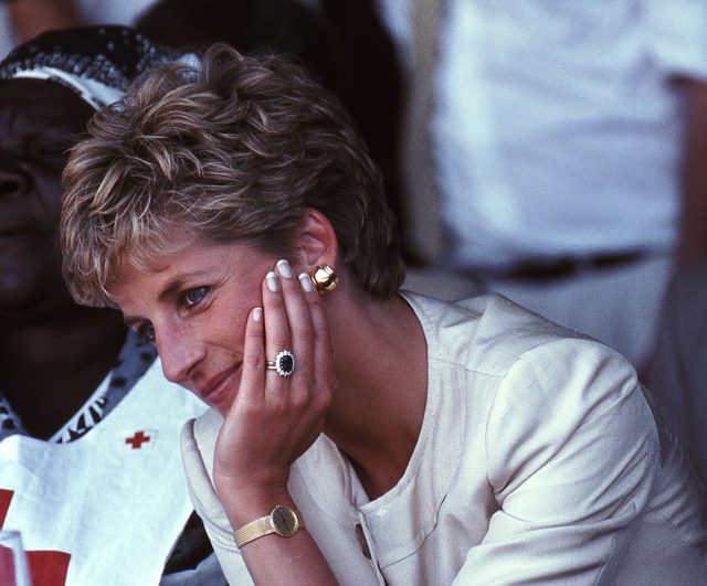 Princess Diana on a royal visit to Zimbabwe in 1993