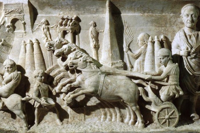 Funerary relief for a magistrate responsible for organising chariot races in the circus. Country of Origin: Italy. Culture: Roman.