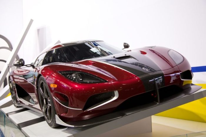 Detroit, Michigan / USA - January 24, 2018: A Koenigsegg Agera RS Supercar featured at the 2018 North American International Auto Show.