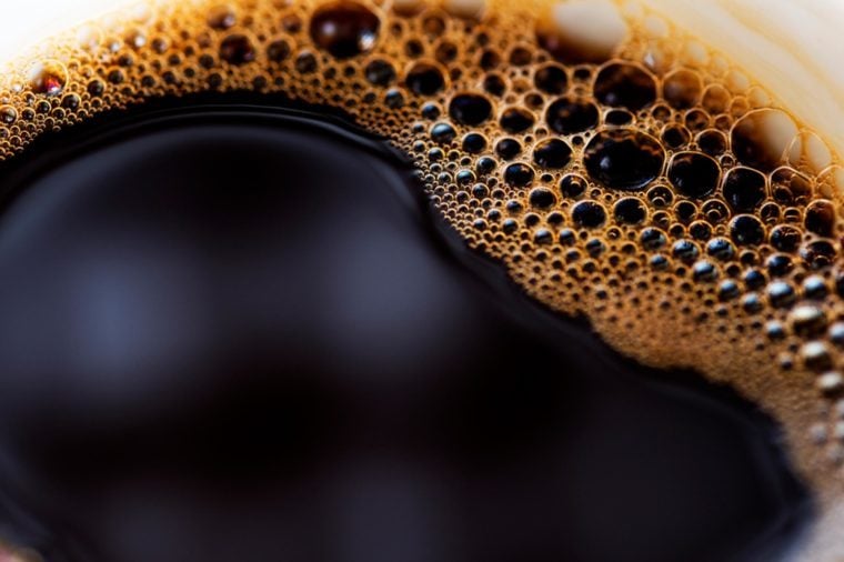 Black coffee close-up