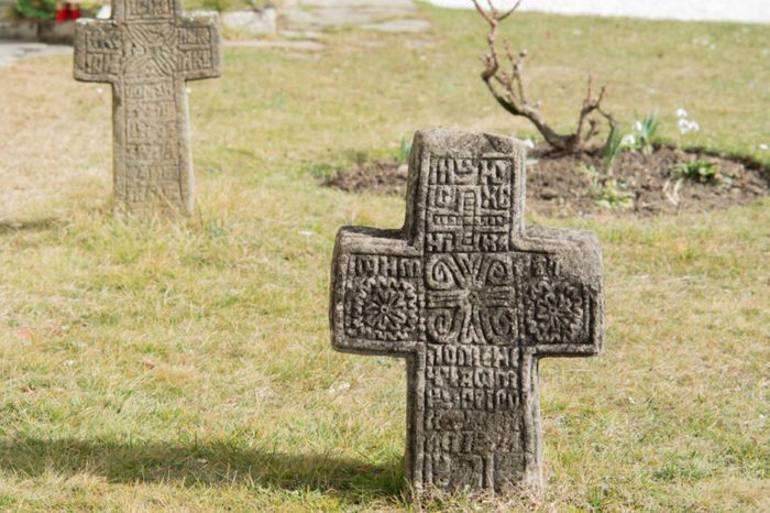 old cross in a graveyard