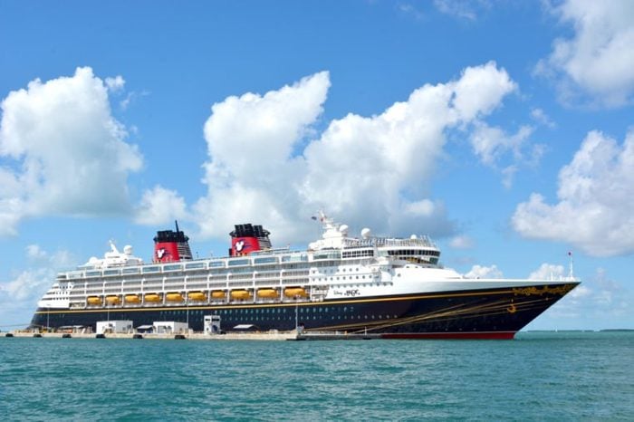 KEY WEST, FL.-OCTOBER 01: the Disney Magic, a Disney Cruise Line ship, docks in Key West, Fl., on October 01, 2015. The cruise ship is 984 feet long and can accommodate up to 2400 passengers.