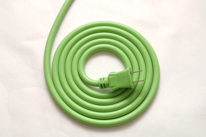 A green electric cord.