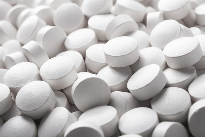 White pills close up