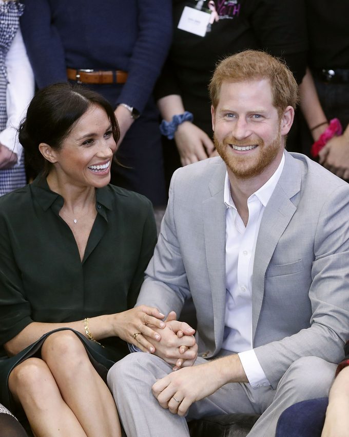 Meghan Duchess of Sussex and Prince Harry make a