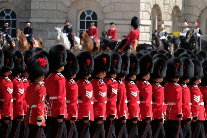 Trooping the Colour ceremony, London on a sunny day