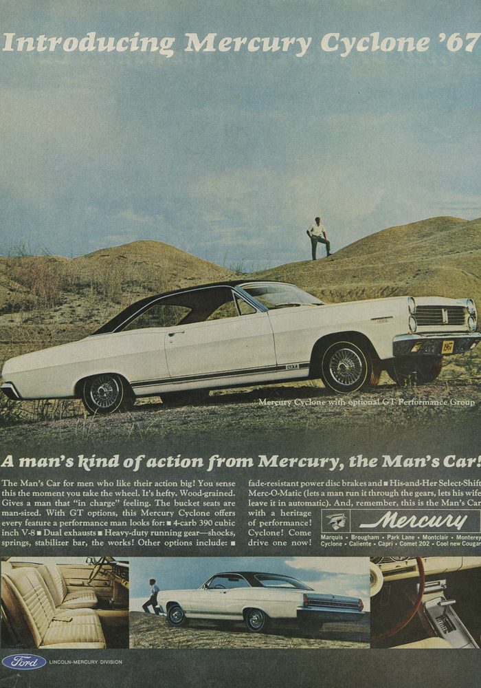 '67 mercury cyclone ad
