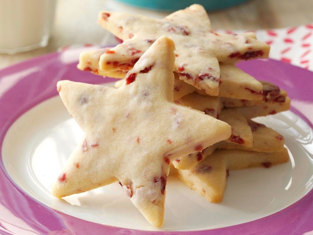 Christmas cookie recipes - Cranberry shortbread stars