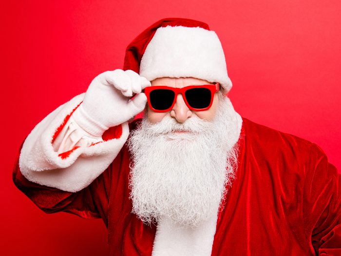 Santa wearing sunglasses