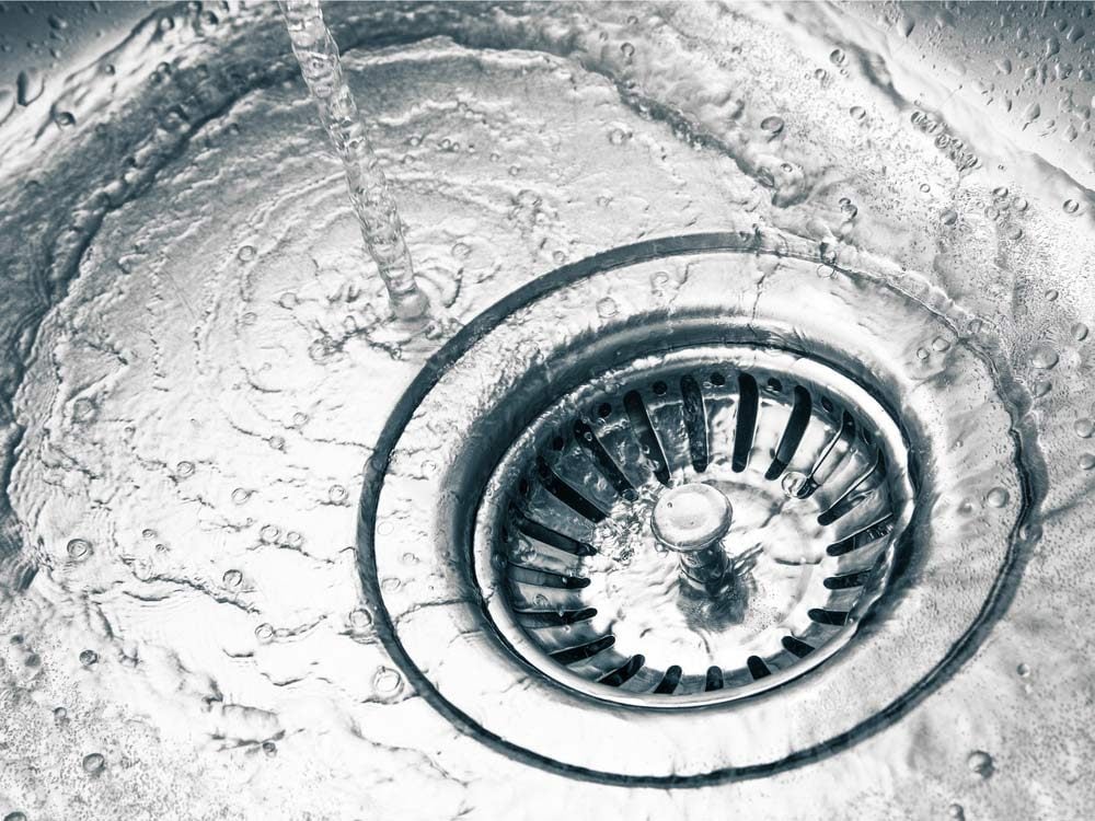 Close-up of sink drain