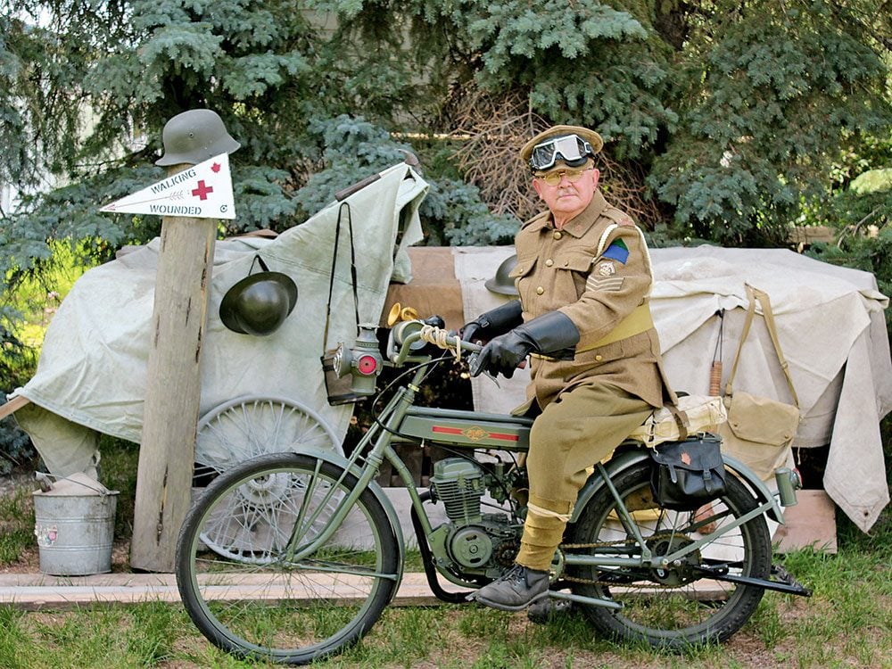 WWI-era vintage motorcycle replicas