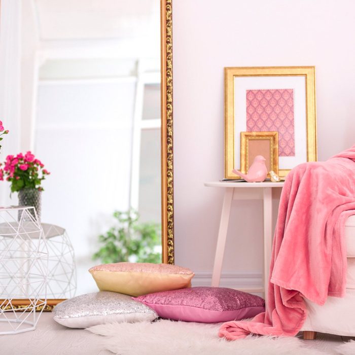 Pink-hued room