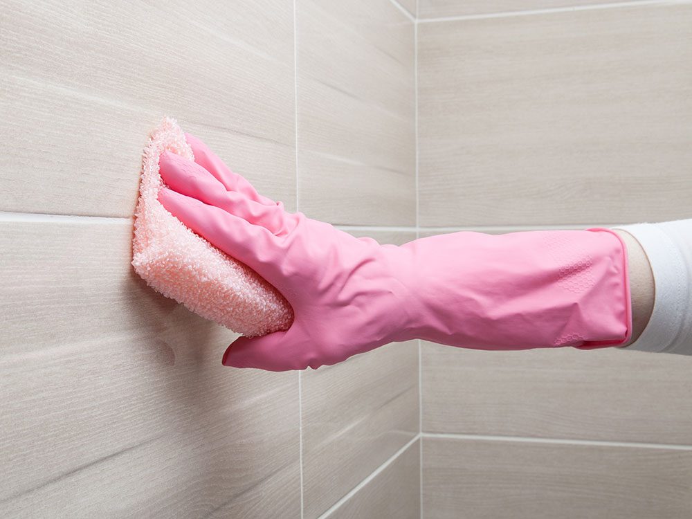 Uses for sandpaper - remove stubborn grout stains