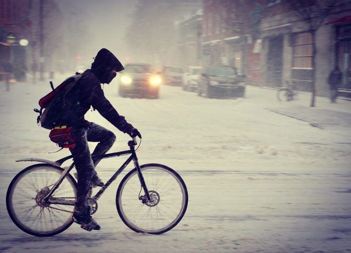 Cycling in winter in Montreal