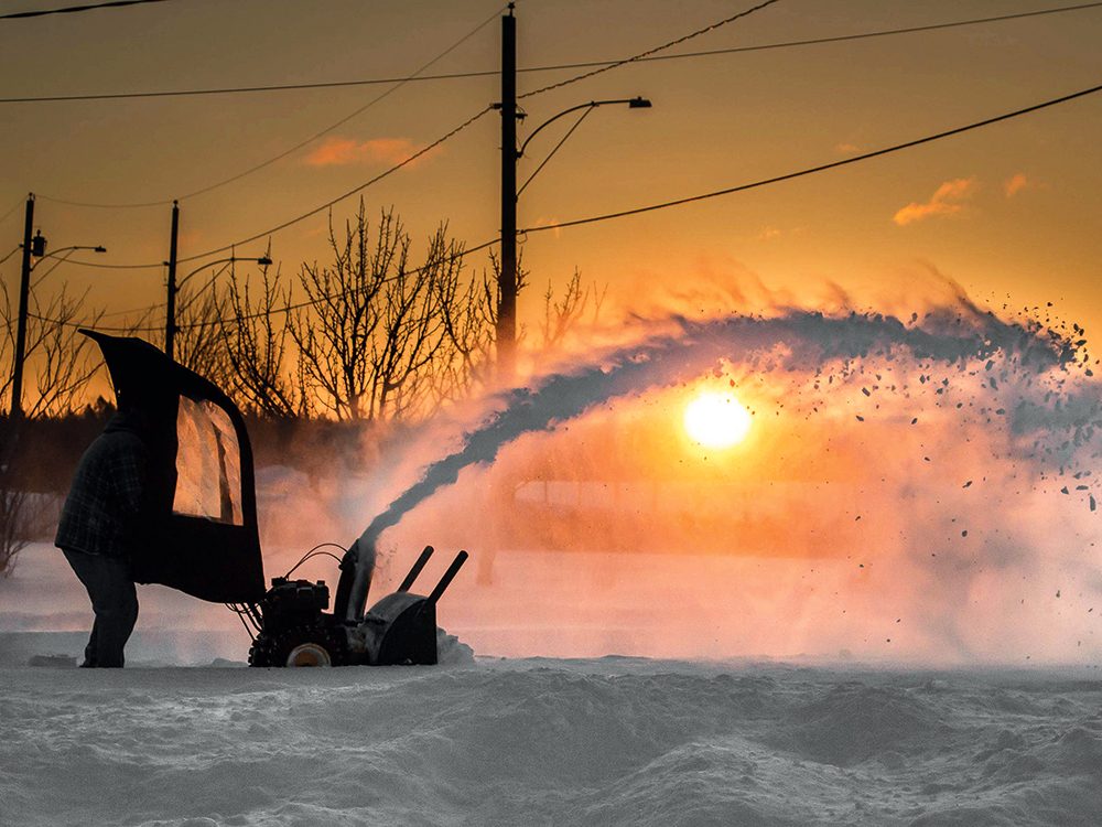 Snowblower in the Canadian winter