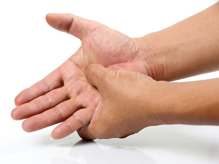 How to get rid of hiccups - press the palm of your hand