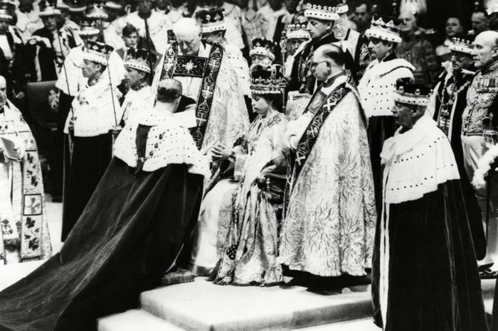 Historical Collection 84 Coronation of Queen Elizabeth Ii On 2 June 1953 in Westminster Abbey Showing the Duke of Edinburgh Paying Homage 1953