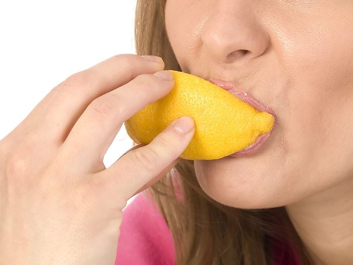 Suck on a lemon to get rid of hiccups