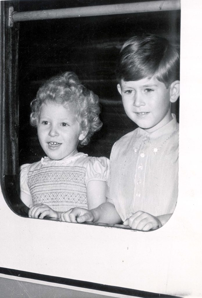 Prince Of Wales - 26th May 1954 Prince Charles And Princess Anne Pictured Framed In The Window Of The Royal Train When They Arrived At Balmoral For A Holiday....royalty