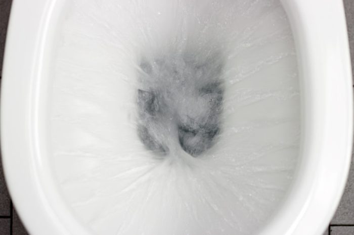 Flush clean wc, water splash in toilet.