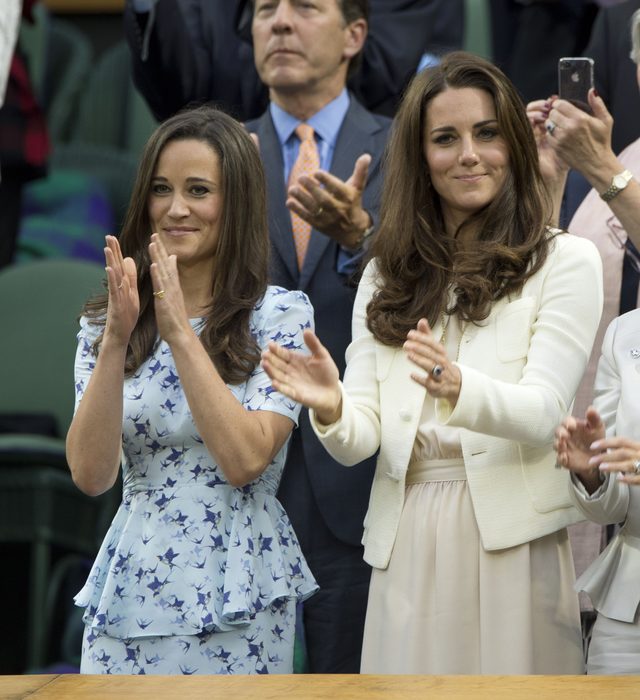 Andy Murray V Roger Federer Wimbledon Final. Hrh The Duchess Of Cambridge Kate Middleton (right) And Her Sister Pippa Middleton In Royal Box During The Trophy Prsentation. The Championships Wimbledon 2012 8th July 2012 Day Thirteen Pic: Murray Sander