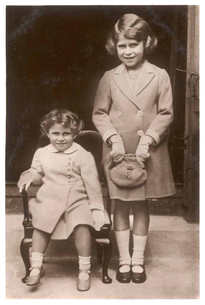 Historical Collection 50 Elizabeth Ii with Her Sister Margaret Rose in 1933 - the Chair and the Handbag Were Made by Disabled Soldiers