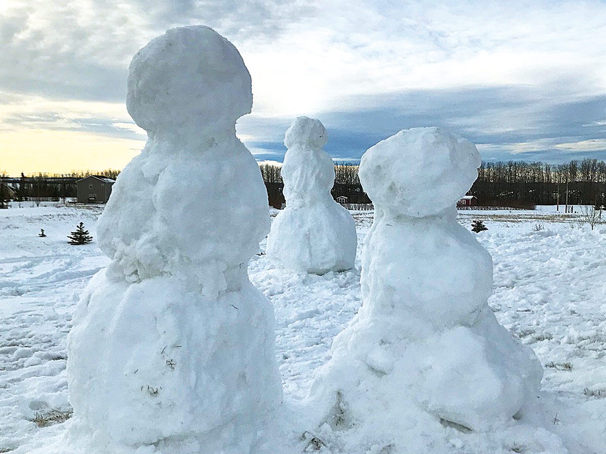 Three snowmen