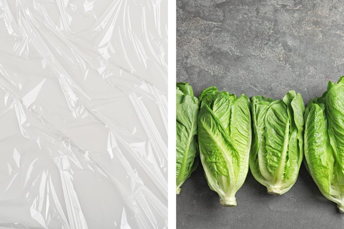 plastic wrap lettuce