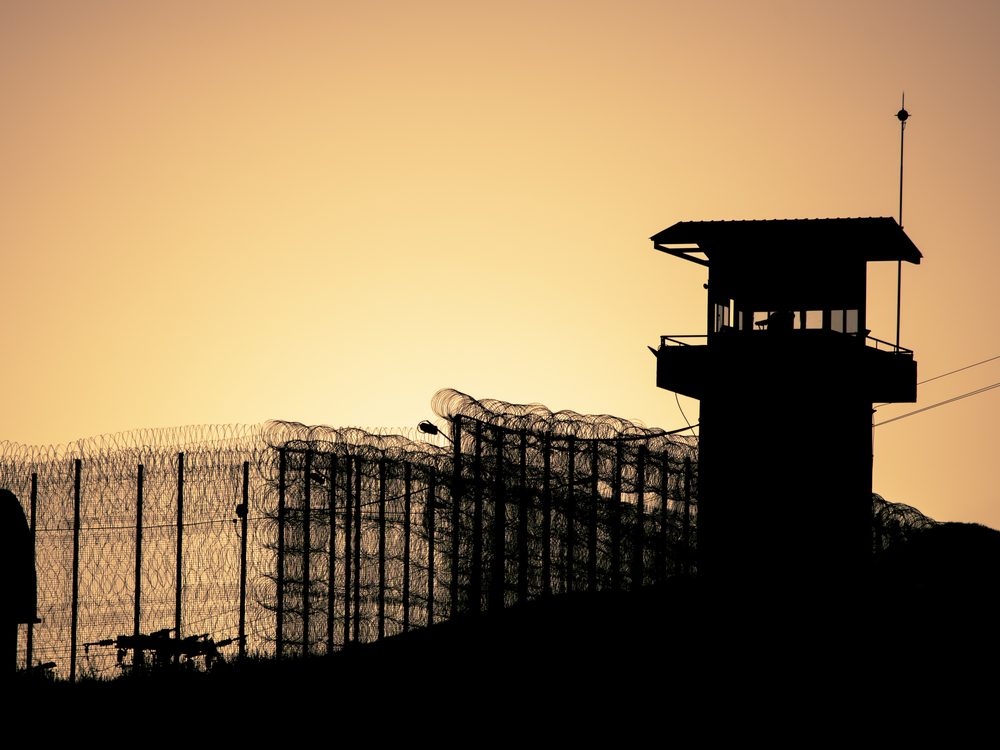 Prison yard silhouette in Crete
