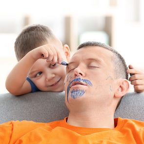 Embarrassing prank stories - kid drawing on dad's face in marker